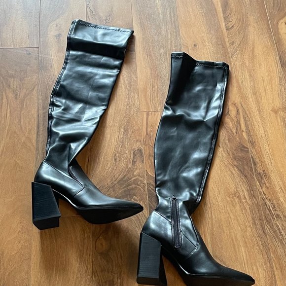 Steve Madden Womens Tanzee Boots Black Heeled Over The Knee Size 6 NWOT - Picture 5 of 10